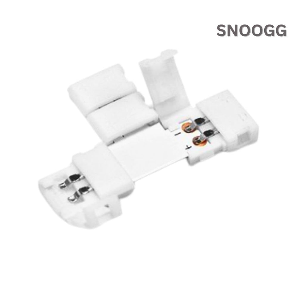 snoogg 12 pack t shape 2 pin 10 mm rgb led light strip corner connectors solderless and gap