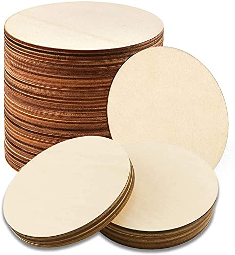 Snoogg MDF Pine Wood for Art and Craft for Resin Art, Mandala Art, Painting, Student Project, DIY Plaque. Shape Round Size 4 Inch Pack of 20