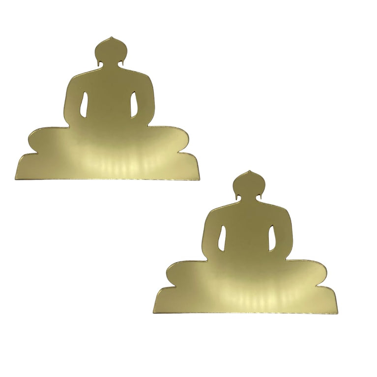 Snoogg Pack of 1 Jainism Lord Mahavira â€“ 24 tirthankar of Jain Relgion Gold Acrylic Laser Cutout in Size 2.5 Inch for Home dÃ©cor, DIY, Resin Art.