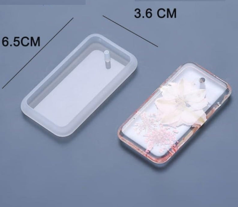 Snoogg Pack of 6 Resin Molds for Pendant,Resin Card Silicone Mold,Heart, Round, Oval, Square, Rectangular, Hanging Resin Mold for Jewellery Keychain and More