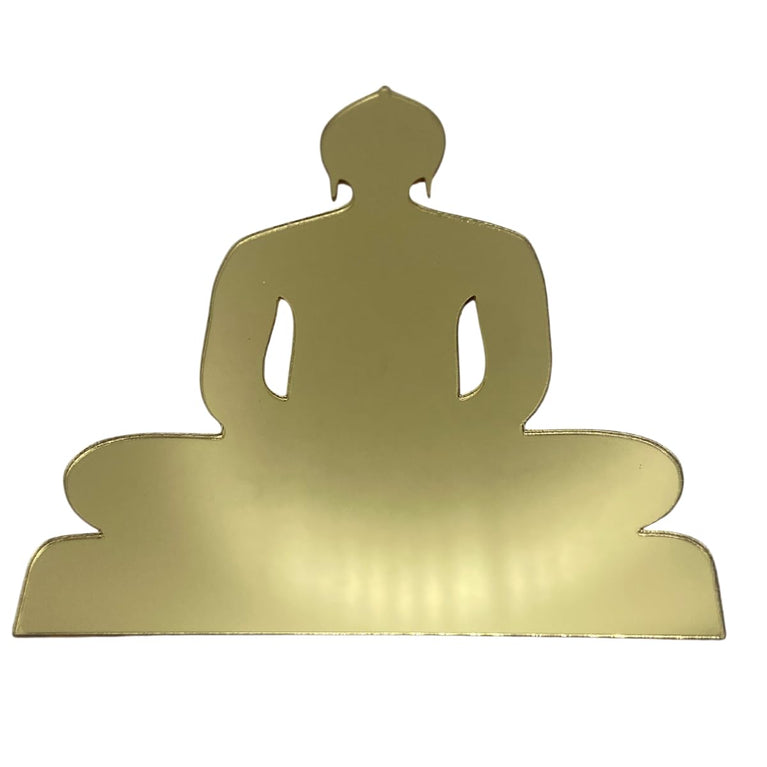 Snoogg Pack of 1 Jainism Lord Mahavira â€“ 24 tirthankar of Jain Relgion Gold Acrylic Laser Cutout in Size 2.5 Inch for Home dÃ©cor, DIY, Resin Art.