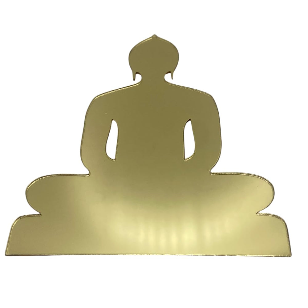 SNOOGG Jainism Lord Mahavir 2 of Type Design of Golden Acrylic Cutout Size 2.5 INCH of 24 Thirthankar Lord Mahavir Swami Pack of 2 for Resin Art DIY and More