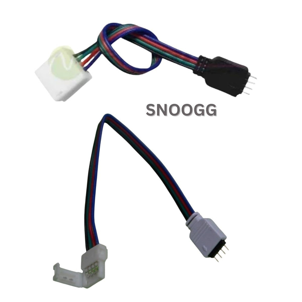 snoogg 10 pack of 4 pin rgb male needle pins and other end 4 pin led strip quick connectors