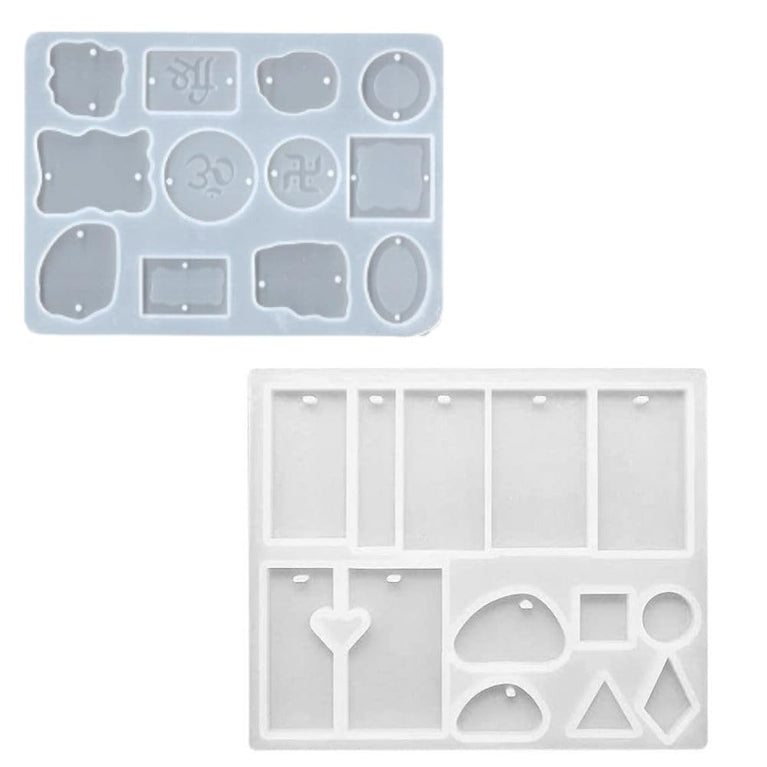 SNOOGG Om Shree Rakhi and 13 Cavity Jewellery Mold for Silicone Epoxy Resin Rakhi Jewelry Necklace & Keychain and More