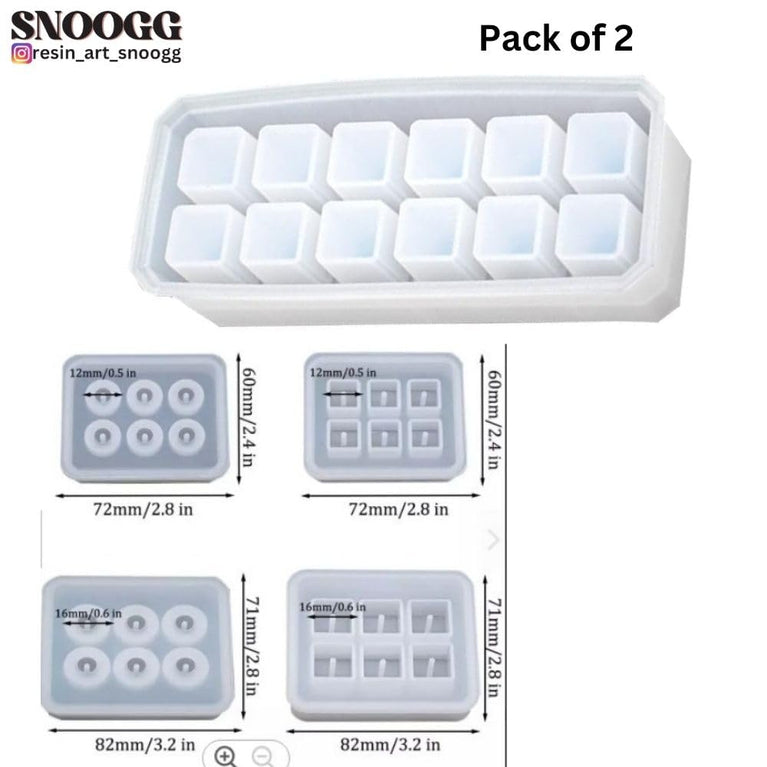 SNOOGG 10 Compartment Cosmetic Display Box and Small Balls Mold for Silicone Epoxy Resin Casting, DIY Project, Home Decor, Wedding etc.