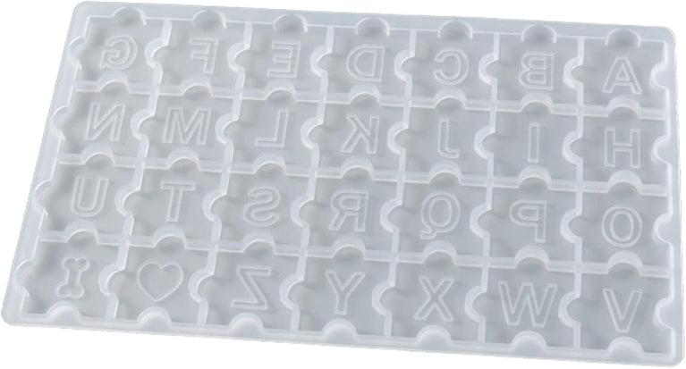 SNOOGG Pack of 1 ABCD Puzzle with 26 Alphabet Letters and 2 Shape Resin Silicone epoxy Mold for Solving Puzzle, Kids Activity,Art and Craft DIY and More