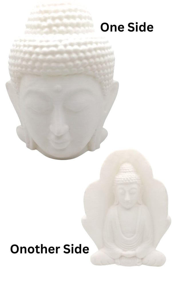 SNOOGG 3D Buddha Head and Meditating Buddha Statue for Home, Rustic Spiritual, Ready to Paint Your own or use as it is for Home DÃ©cor Unpainted DIY Arts and Crafts Mock up