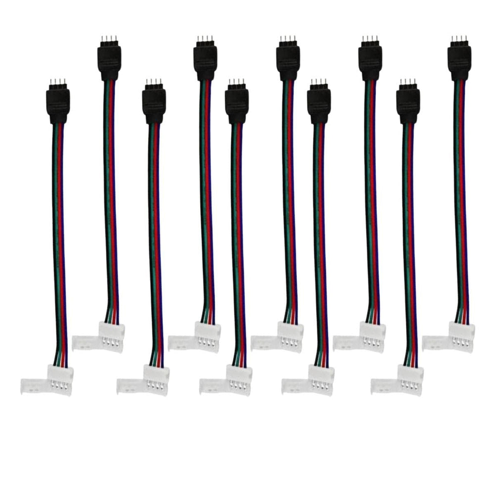 snoogg 10 pack of 4 pin rgb male needle pins and other end 4 pin led strip quick connectors