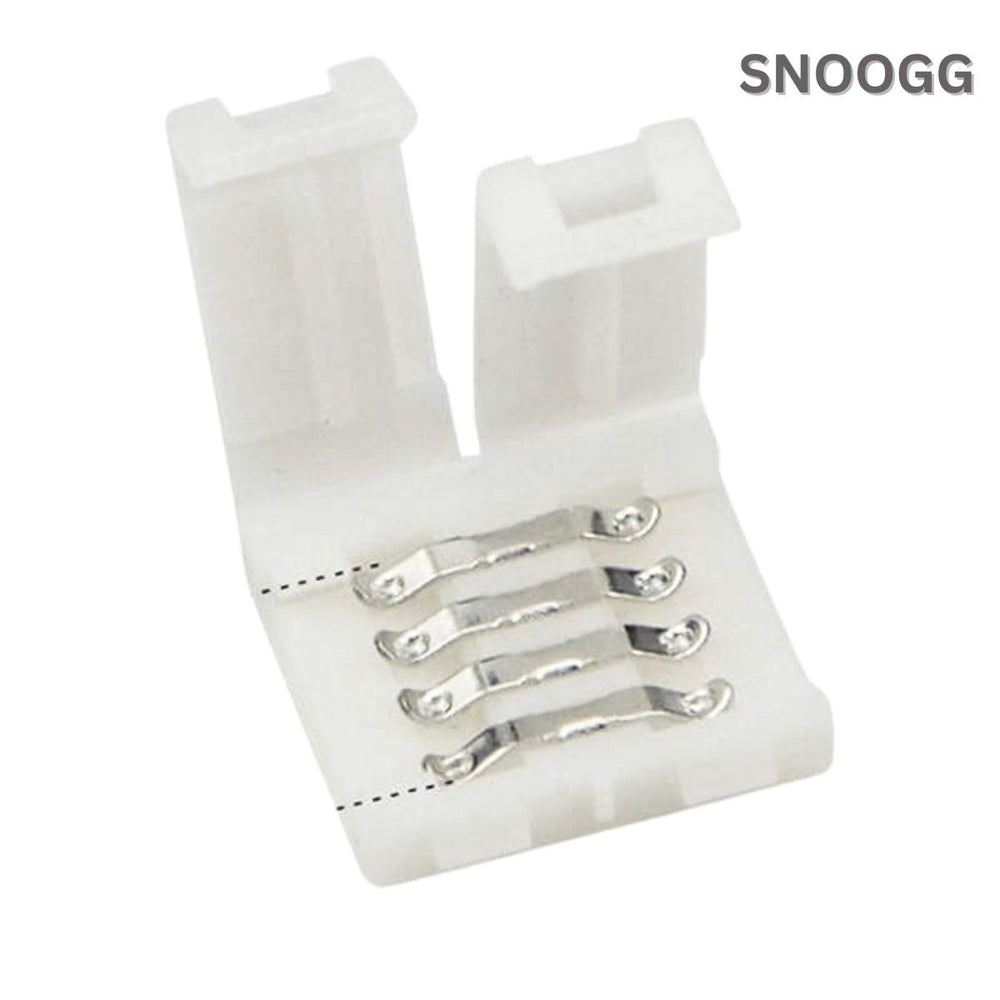 SNOOGG 8 mm 20 Pack L Shape 4-Pin RGB LED Light Strip Corner Connectors, Right Angle Solderless and Gapless Adapter Terminal Flexible LED Light Strip Connectors