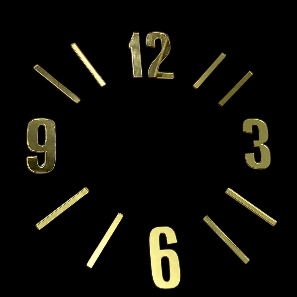 SNOOGG Pack of 2 Gold Acrylic Clock Numbering parts size 2 Inch for resin art clock making diy craft and more