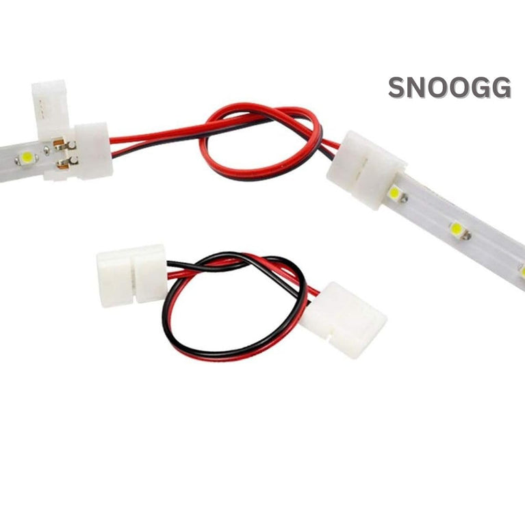 SNOOGG You Will Receive 20 Pack 10 mm 2 pin LED Light Strip Extension Connectors at Both Side with 16 CM 2 core Wire Solderless and Gapless Adapter Terminal