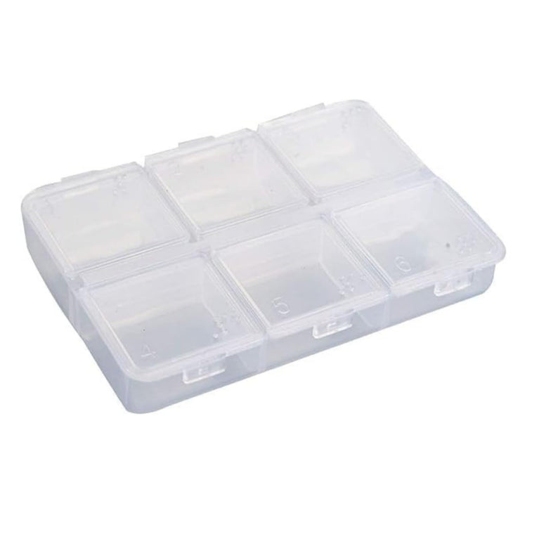 The Snoogg Portable Fold Flip Organizer is a Container Box with Small compartments, Ideal for Storing Medicines, Small Accessories, and Travel Essential (6 Pack 2 Each of 6,12,24 Compartment)