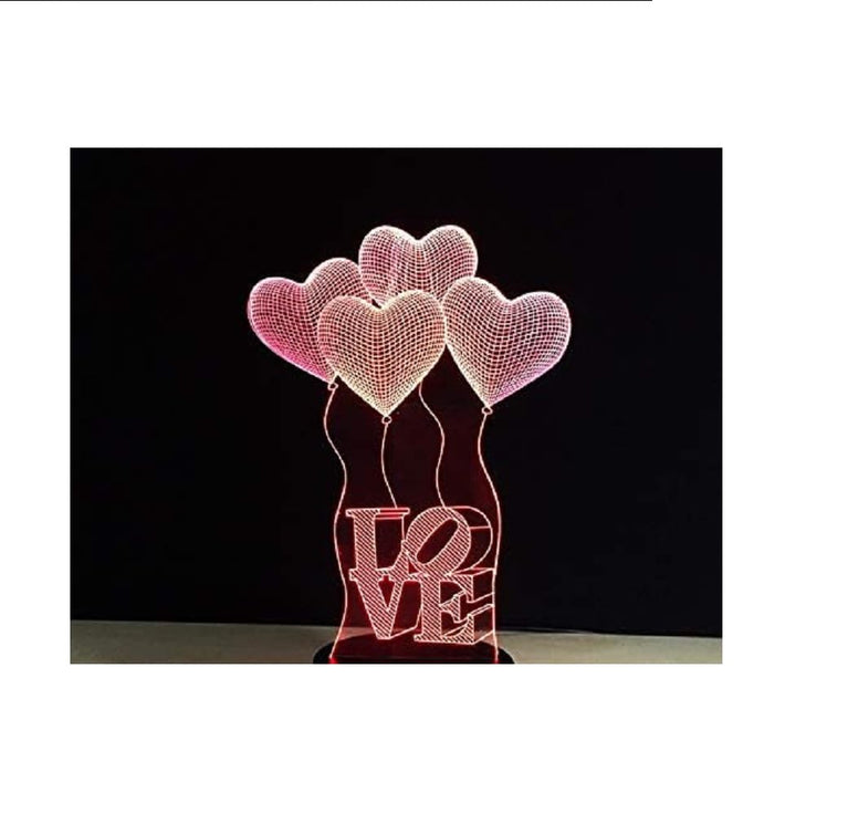 SNOOGG Memorial Gift Beautiful Cardinal Gifts for a Loved One, Night Light Clear Crystal Acrylic Heart Love Design Gifts Sign with LED Light Lamp Base Remembrance Bereavement