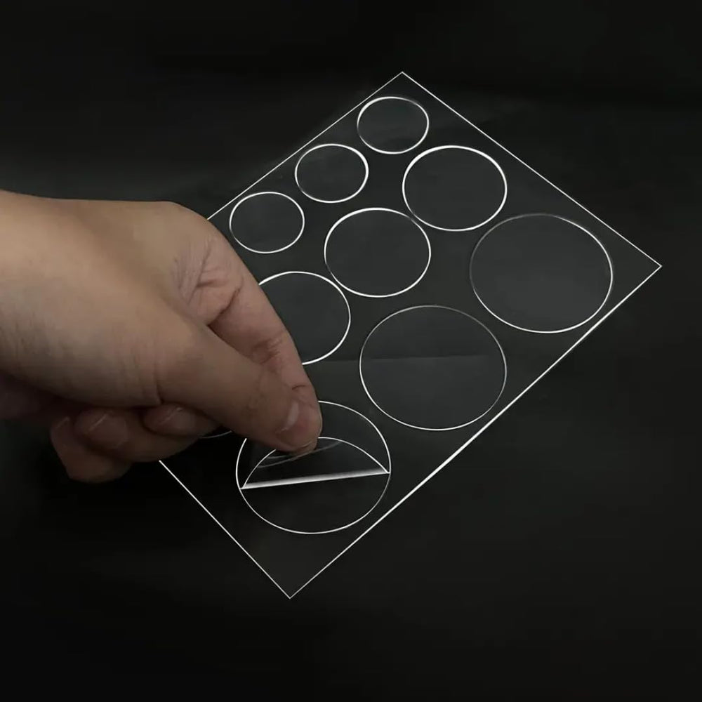 SNOOGG Nano Dot Stickers: Clear Round & Square Double-Sided Gel Adhesive, Removable & Reusable Multipurpose Dots for Wood, Glass, Walls, Crafts, Party & Festive Decor (70, 15 MM)