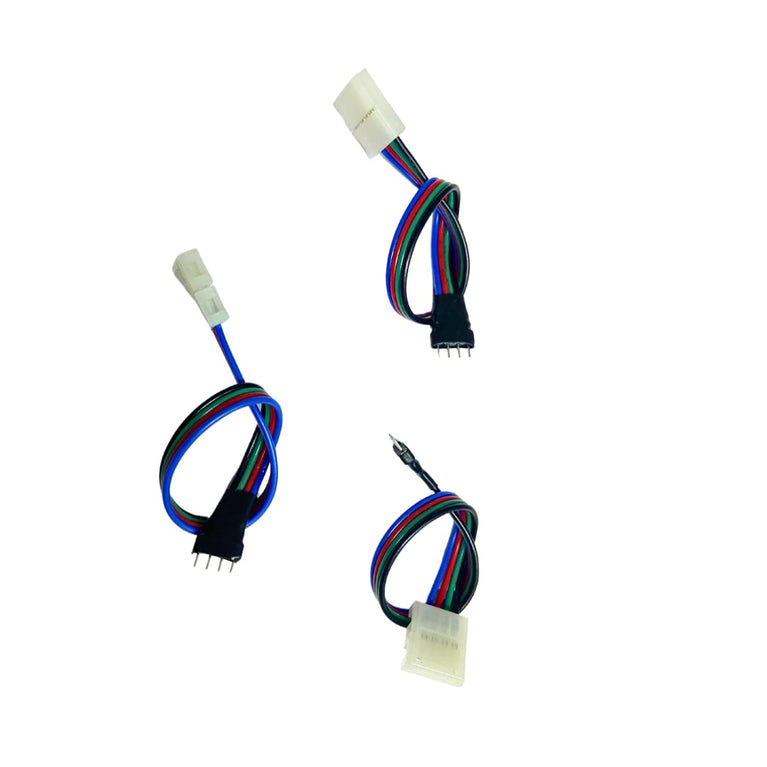 SNOOGG 4Pin RGB LED solderless connector with 4 needle pin Connectors 10mm Wide Gapless Solderless Extension Plug Cable Quick Connector