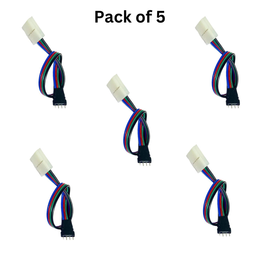 snoogg 4pin rgb led solderless connector with 4 needle pin connectors 10mm wide gapless sol