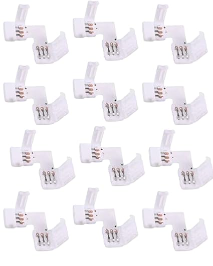 snoogg 12 pack l shape 3 pin solderless and gapless connector 8 mm unwired for led strips t