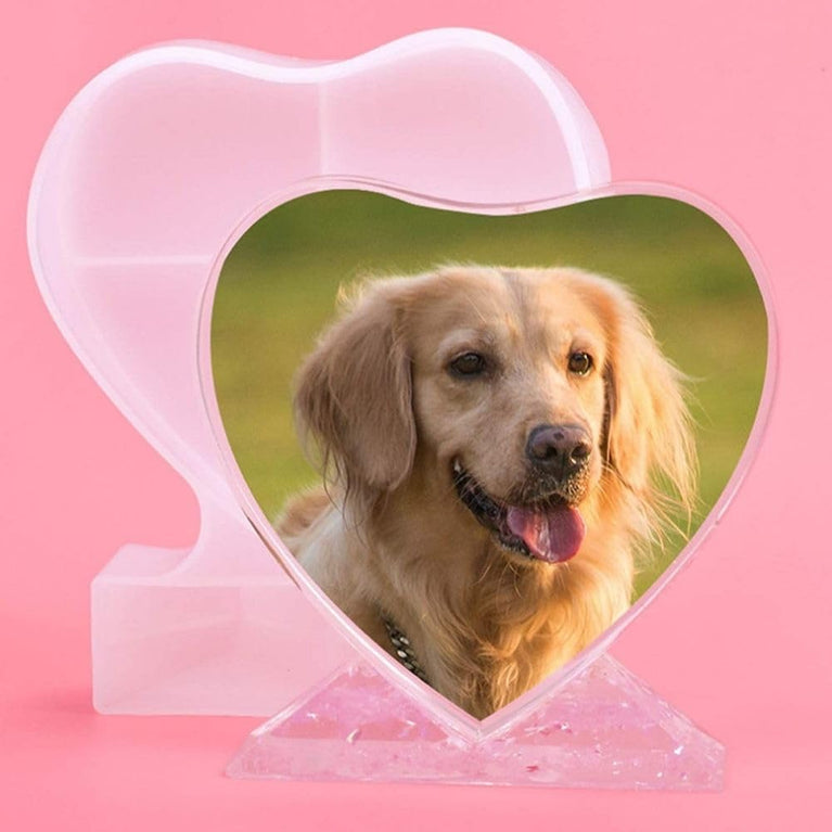 SNOOGG Pack of 2/1 Piece of Heart Photo Stand and 1 Piece of Heart Lock Pair Mould Epoxy Resin Casting Moulds for Making and DY Making Souvenir Handmade Crafts Home Decoration
