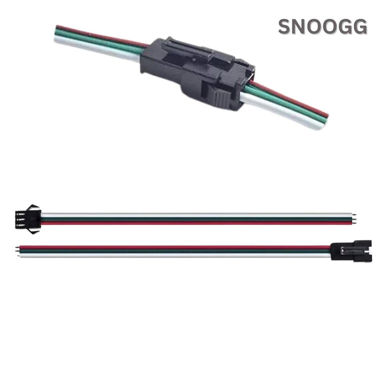 snoogg 16 pairs 3 pin connectors 15cm 20awg wire female male led connector for ws2812b ws28