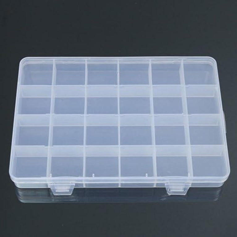 The Snoogg Portable Fold Flip Organizer is a Container Box with Small compartments, Ideal for Storing Medicines, Small Accessories, and Travel Essential (6 Pack 2 Each of 6,12,24 Compartment)