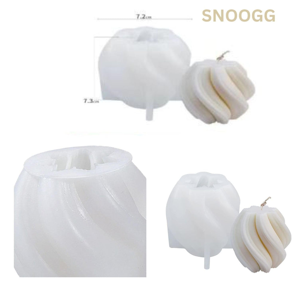 SNOOGG 3D Sprial Small Candle Mold Silicone Mold for Candle Making Aromatic Stones Scented Candles, Soap Molds Silicone Craft Art Mold for Candle Making Handmade Soap, Bath Bomb, Lotion bar