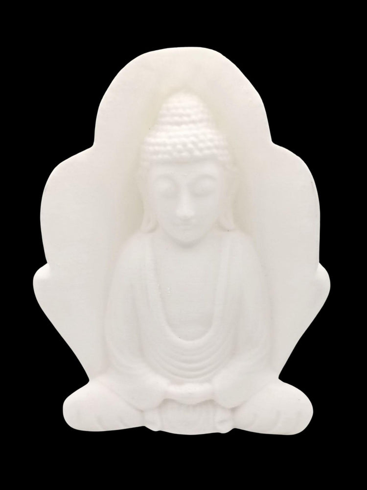 Snoogg 3D Buddha head and meditating buddha Statue for Home, Rustic Spiritual, Ready to Paint your own or use as it is for Home Décor . Unpainted DIY Arts and Crafts Mock up
