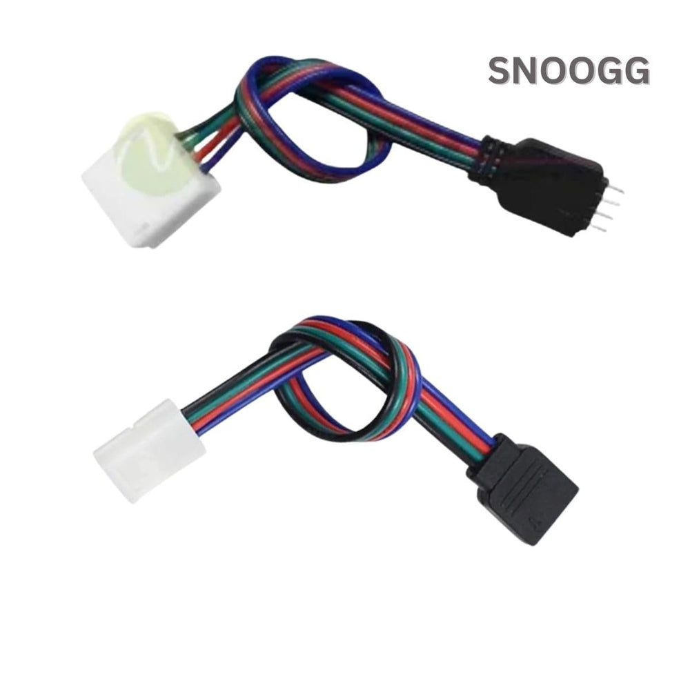 snoogg 10 pack of 4 pin rgb female and male needle pins connector other end 4 pins led stri