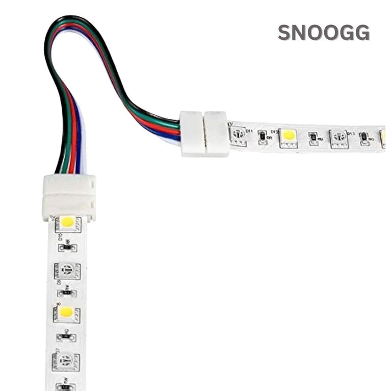 SNOOGG You Will Receive 10 Pack 10 mm 4 pin LED RGB Light Strip Extension Connectors at Both Side with 16 CM 2 core Wire Solderless and Gapless Adapter Terminal