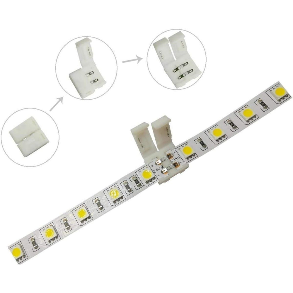 SNOOGG LED Strips 5 Meter with 15 Piece of 2 pin connectors for LED Strip Light Wire Connecting, Extension