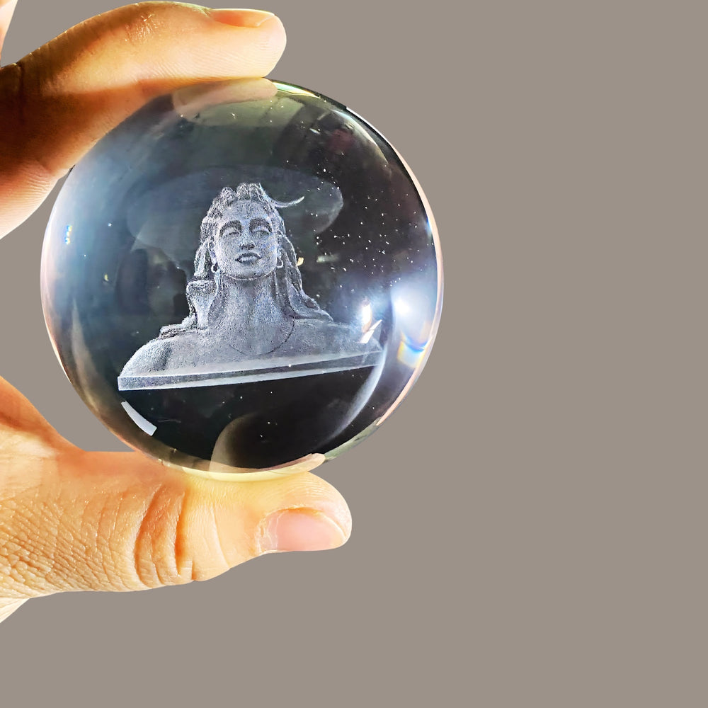 snoogg 3d shivling crystal ball crafted using advanced laser techniques glass art features 