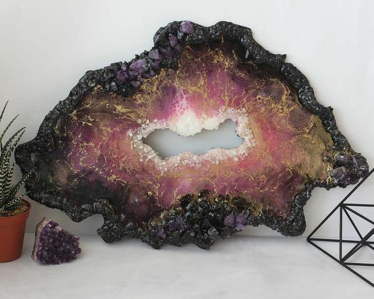 SNOOGG Pack 2 Geode Agate Ellipse Art Board 8 mm Wood Cut-out. Plaque, DIY, for Resin, epoxy Art 8 mm Thick 12 Inch Wide