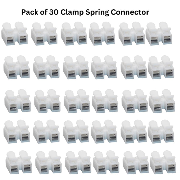 SNOOGG 30 Pack 2 Pin Wire Connectors, Spring Wire Connectors Terminal Cable Clamp Connectors, Quick Terminal Wire Connector for Wire LED Strip Light Wire Connecting