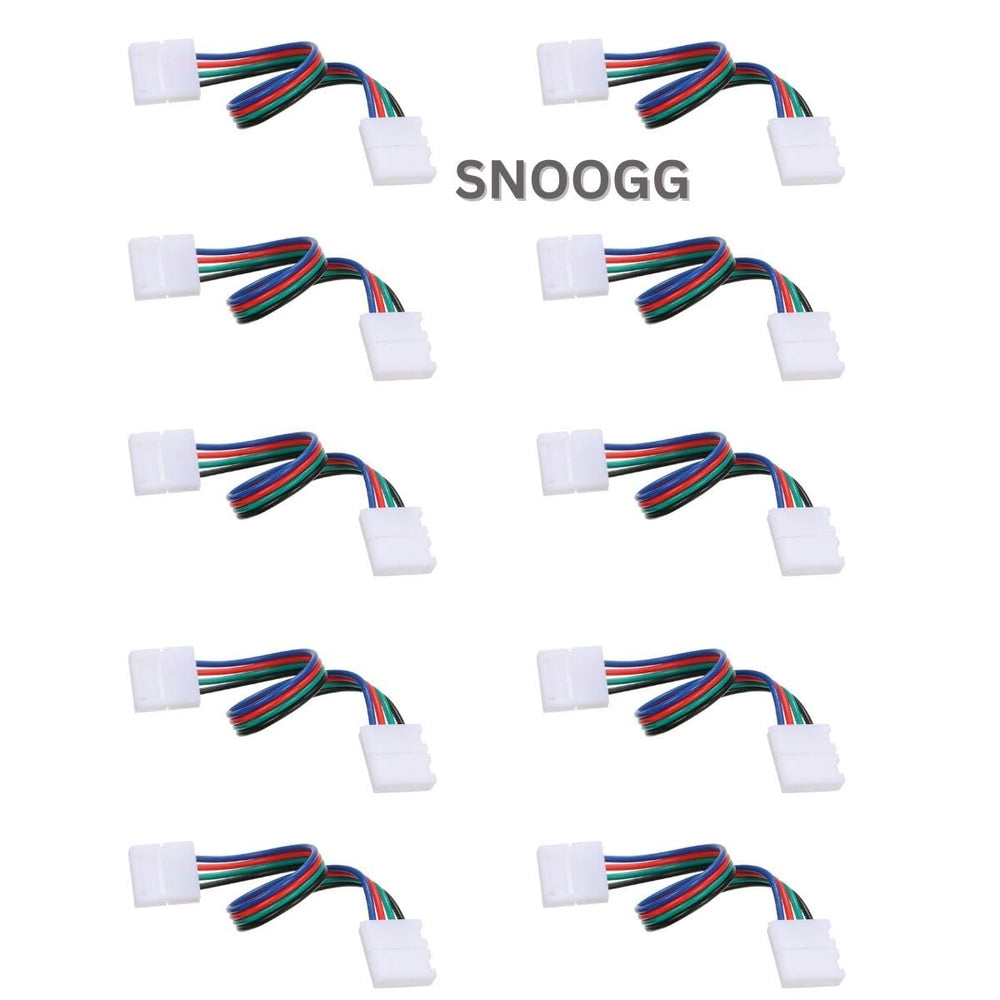 snoogg you will receive 10 pack 10 mm 4 pin led rgb light strip extension connectors at bot