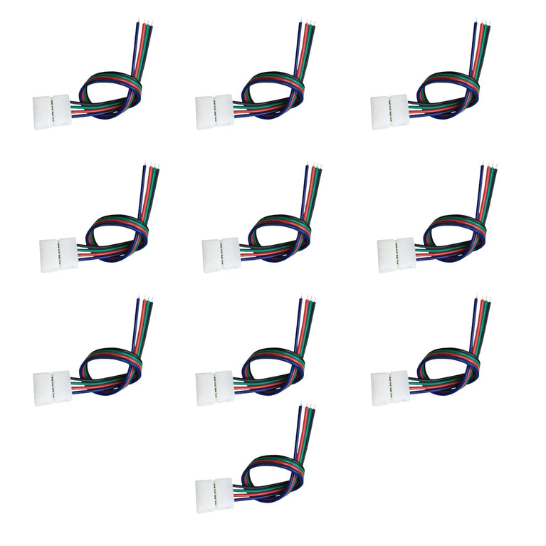 snoogg 10 mm solderless 4 wire connector clip for 5050 2835 rgb led strip light