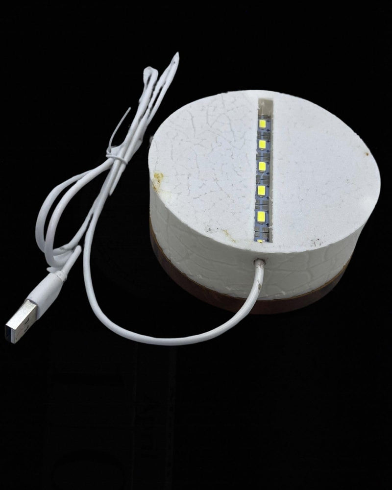 snoogg 3d led lamp base crack night light base white color usb operated light stand base fo