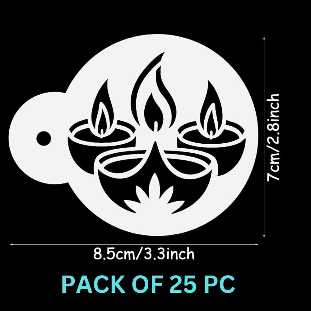 Snoogg 25 Reusable Plastic Stencils is Ideal for Adding Hindu Festival-Themed Designs to Your Cookies, Cakes, Baking, and DIY Crafts. Perfect for Unique presantion