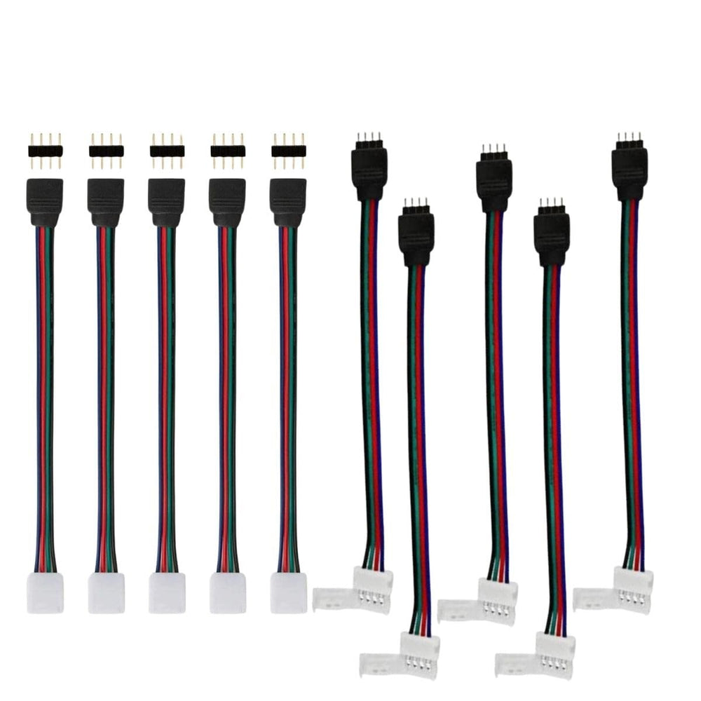 snoogg 10 pack of 4 pin rgb female and male needle pins connector other end 4 pins led stri