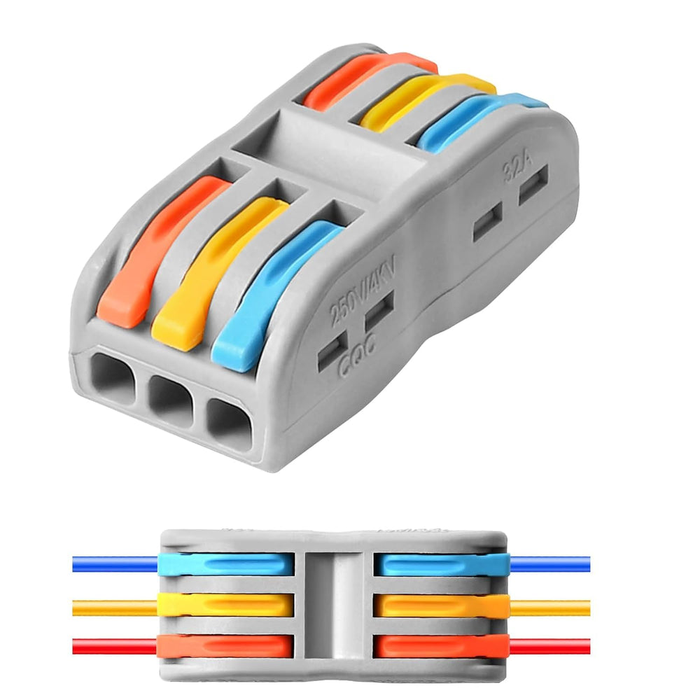 snoogg diy mini quick terminal junction block compact splice electrical 3 in 3 out connecto