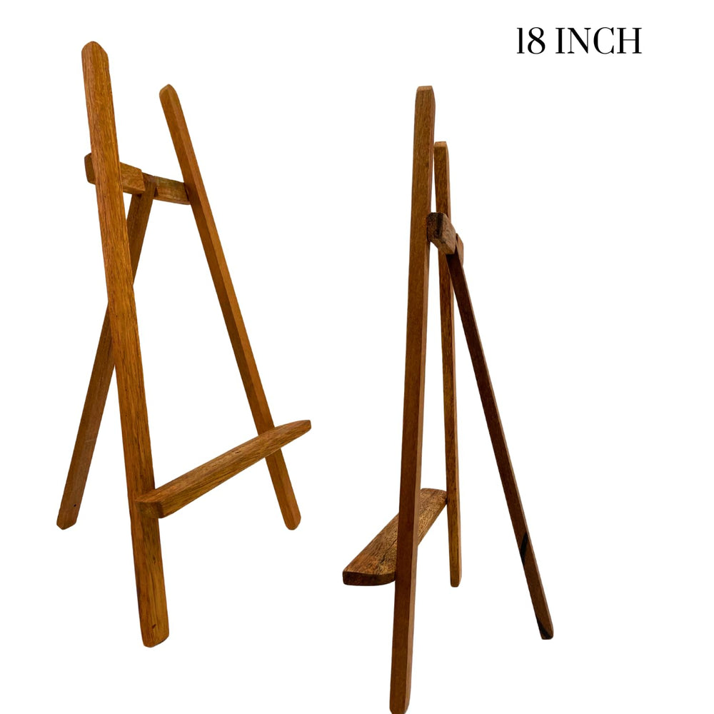 Snoogg Tripod Easel 18 inch T Type Teak Wood with a Refined Finish. Non-Slip Legs for Stable Support, Perfect for displaying Small to Medium canvases and Artworks. (3)