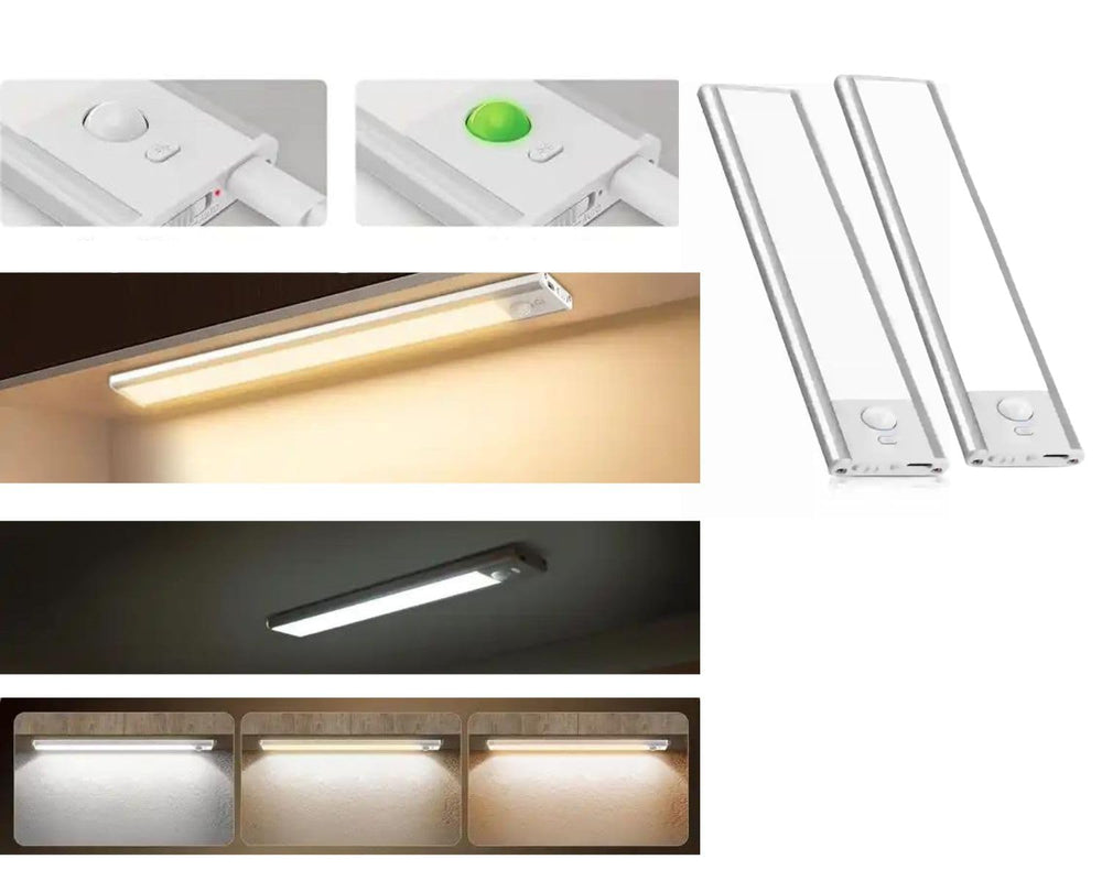 SNOOGG Under Cabinet Lighting Rechargeable Motion Sensor Closet Light, Wireless Dimmable Lights, 3 Color Temps Under Counter Light for Kitchen, Pantry, Stair