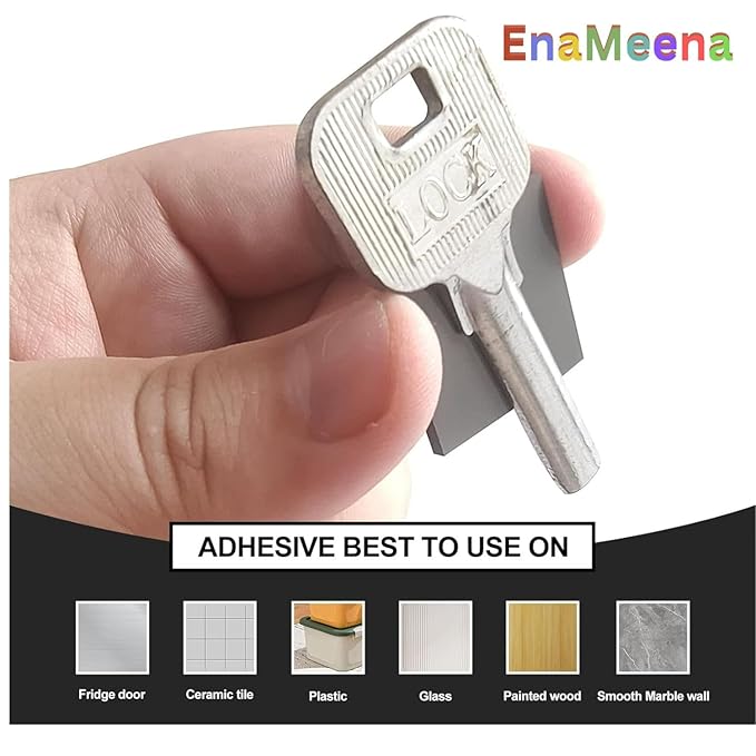 EnaMeena Pack of 50 Flexible Magnetic Squares with Adhesive, 1.5 MM Thick, 1x1 inch Square. Ideal for Fridge DIY Art Projects, whiteboards, at Home - Office - Auto - Shop - Crafts and More! (50)