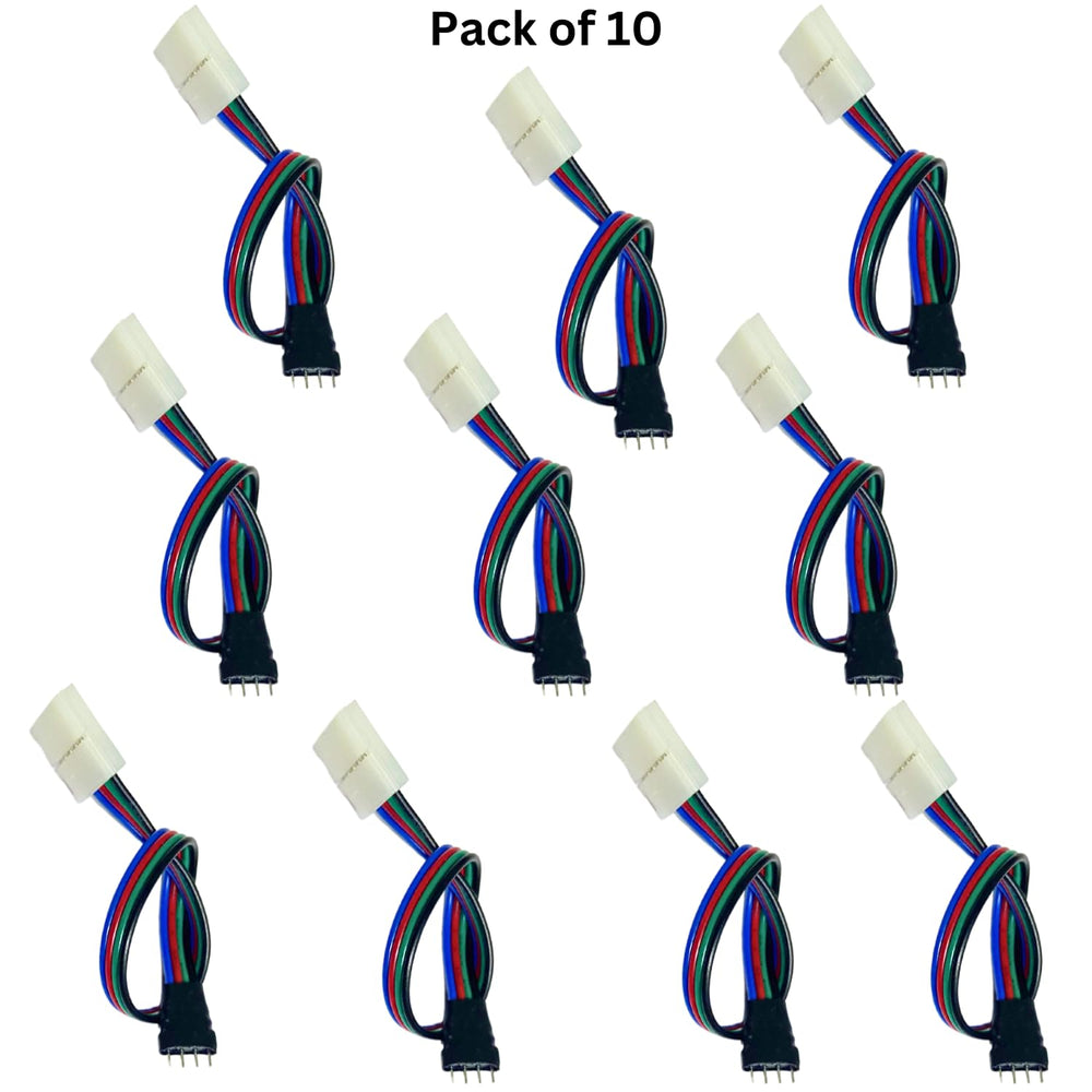 snoogg 4pin rgb led solderless connector with 4 needle pin connectors 10mm wide gapless sol