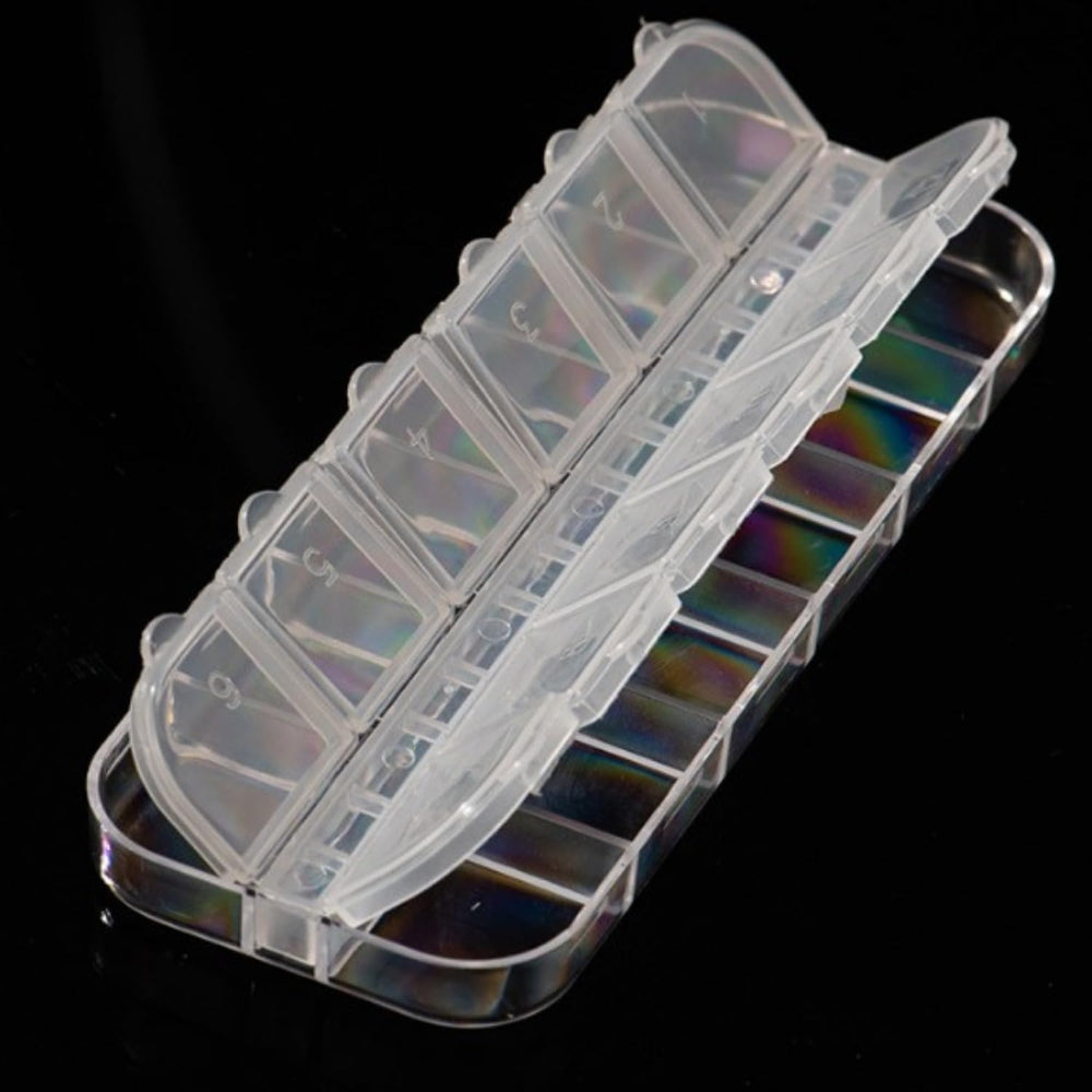 The Snoogg Portable Fold Flip Organizer is a Container Box with Small compartments, Ideal for Storing Medicines, Small Accessories, and Travel Essential (10 Pack â€“ 12 Compartment)