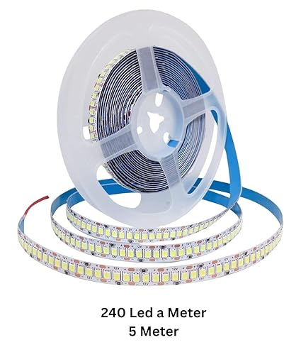 SNOOGG LED Strip Lights cuttable, SMD 2835 LED Strip, DC 12V with 1200 LED in 5 Meter - 16.4Ft HD LED Light Strips 3 Times Brightness Than SMD3528 LED (Adaptor Not Included)