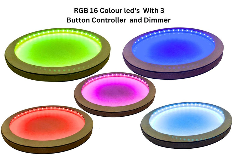 SNOOGG 10 inch RGB Multicolour RGB Multicolour Lighted Hexagon Frame to Elevate pictures, signs, paintings, and art displays. Built-in LED lights to highlight your creations and display