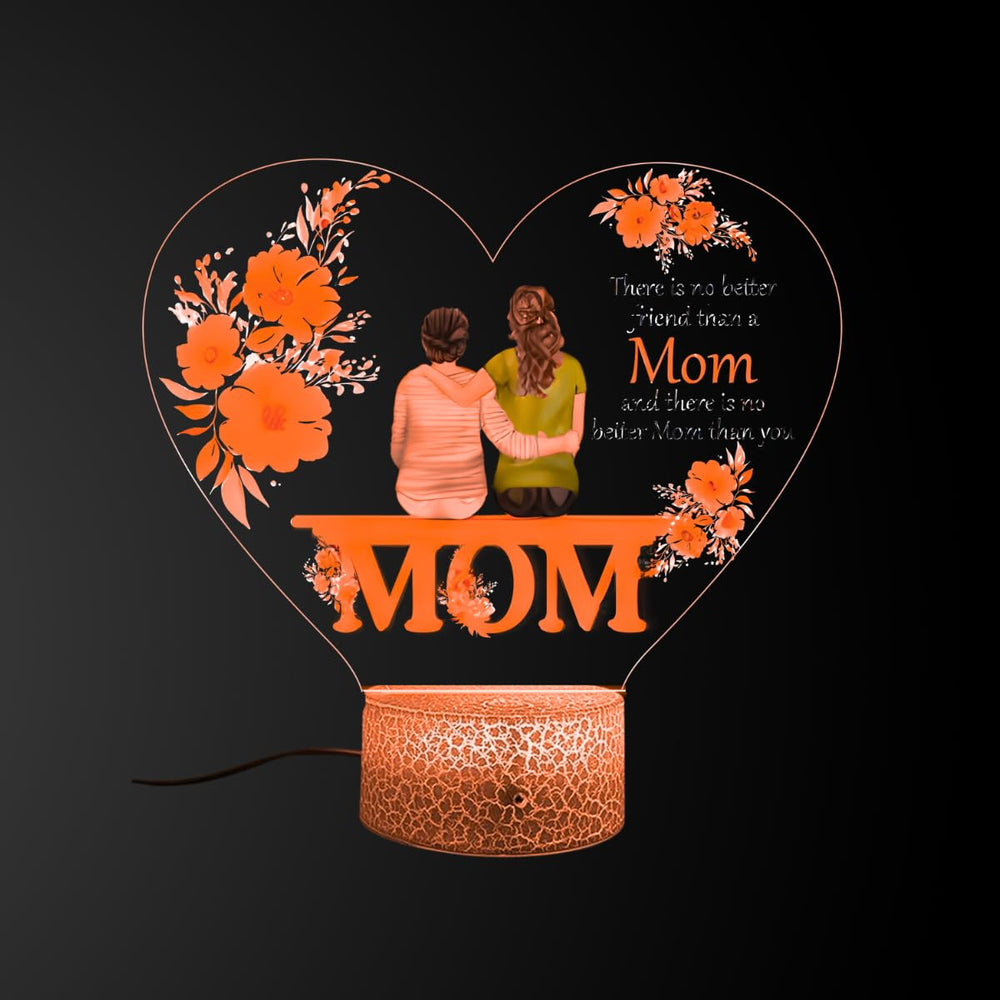 SNOOGG Brighten Mom's Evening: LED Acrylic Night Light Crafted for Mother's Day, Complete with Touch-Based Color Changes