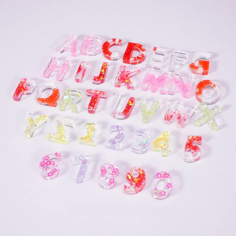 SNOOGG Mini Alphabet ABCD Mold Pack of 1 Molds for Silicone Epoxy Resin Casting Mini Alphabet Number Molds, Reusable Epoxy Molds for DIY Keychain Pendant Earring