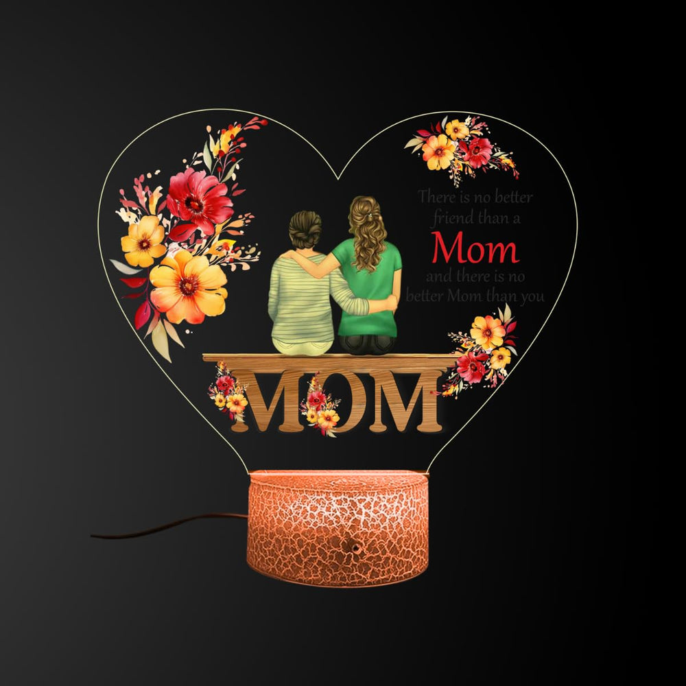 SNOOGG Brighten Mom's Evening: LED Acrylic Night Light Crafted for Mother's Day, Complete with Touch-Based Color Changes