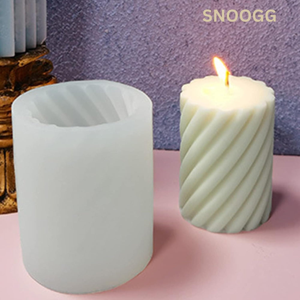 SNOOGG 3D Sprial Candle Mold Silicone Mold for Candle Making Aromatic Stones Scented Candles, Soap Molds Silicone Craft Art Mold for Candle Making Handmade Soap, Bath Bomb, Lotion bar