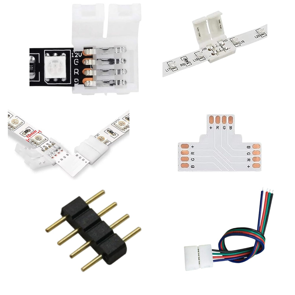 SNOOGG Pack of 50 Essentials Connections Set of Connections for LED Lighting and Decorating Solutions, Including Mood Lighting, Under-Cabinet or Counter Illumination, and Flat Screen TV backlighting.